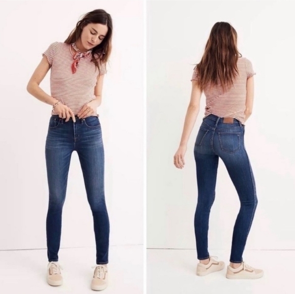 Madewell 10" High Rise Skinny Jeans Blue Size 27 - Picture 1 of 12